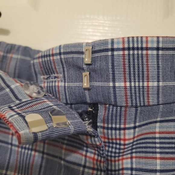 RILEY & RAE Womens Blue Plaid Cropped Pants Sz 2 - Picture 6 of 9